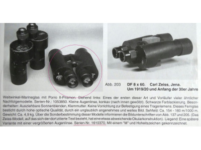 FIRST MODEL 8 X 60 - CARL ZEISS DECK MOUNTED BINOCULARS 